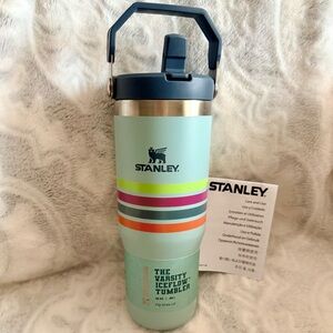 STANLEY: 30 oz. NEW -The Varsity IceFlow
Tumbler Seafoam Stripe. Flip straw lid